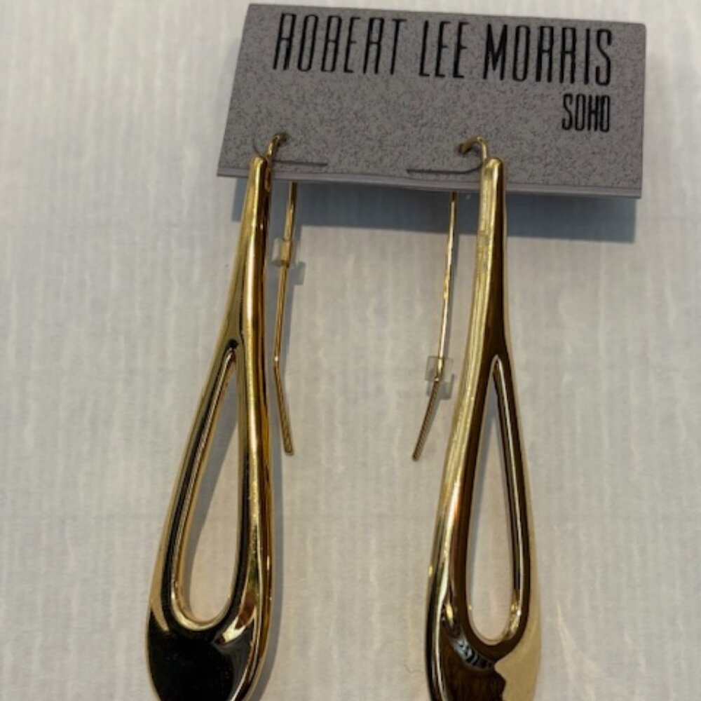Robert Lee Morris Soho tear drop dangle earrings-Gold tone